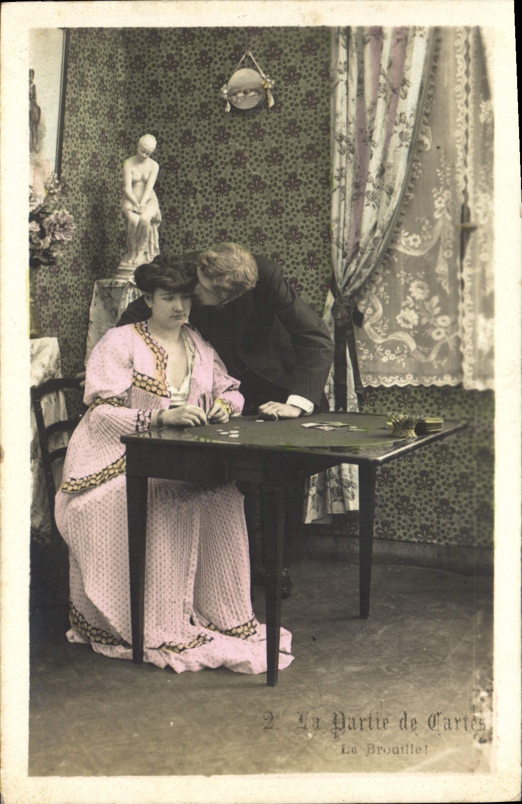 Vintage Postcard Woman the part of Charts