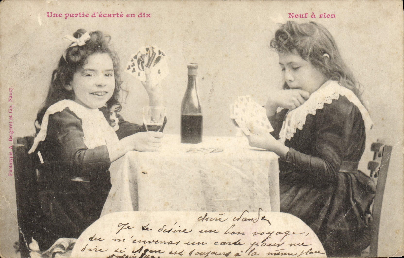 CPA Cartes Enfants Une partie d'ecarte en dix