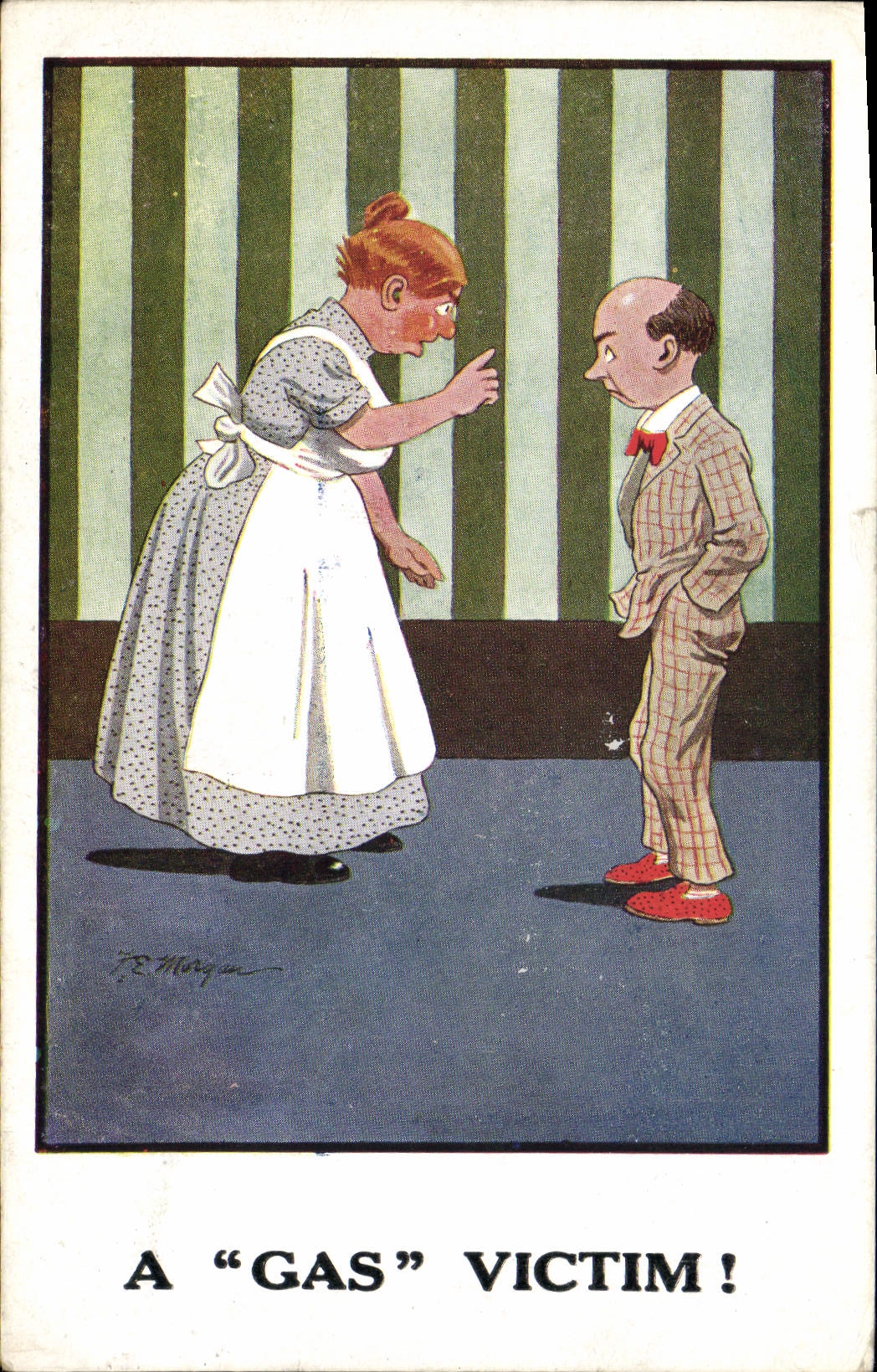 Vintage Postcard Fantasy Illustrator A gas victim