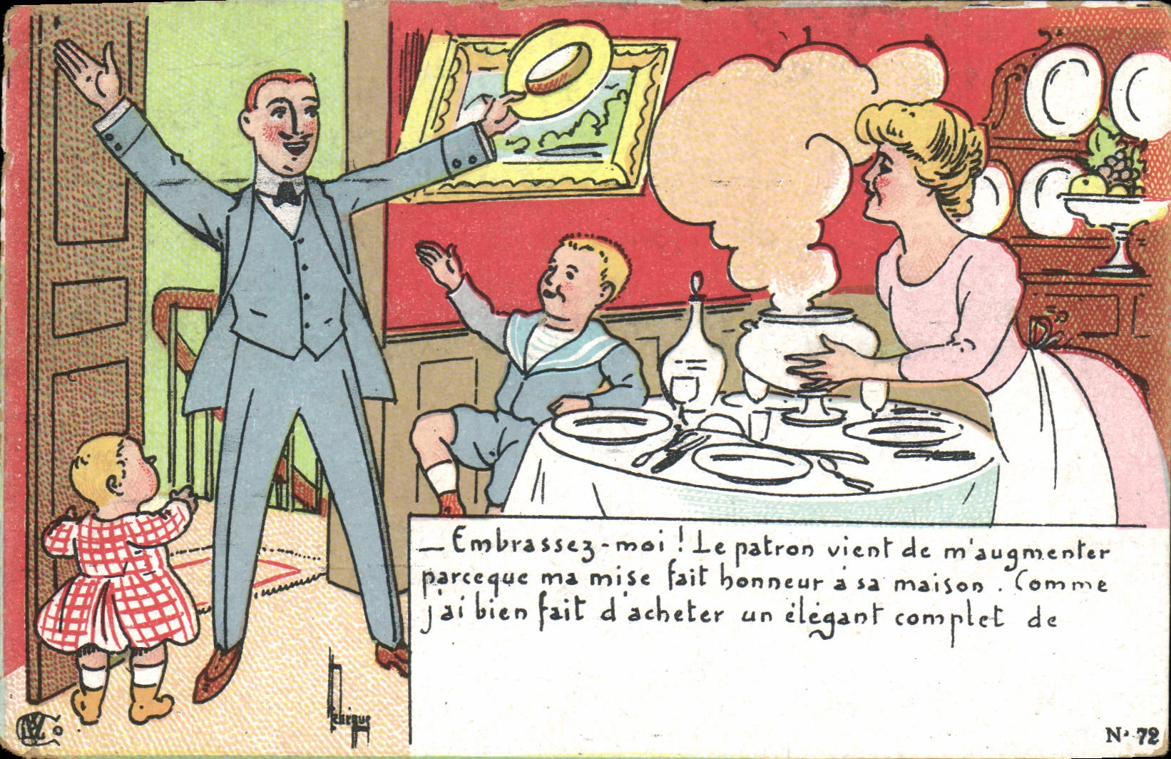 Vintage Postcard Fantaisie Illustrator Embrace me!