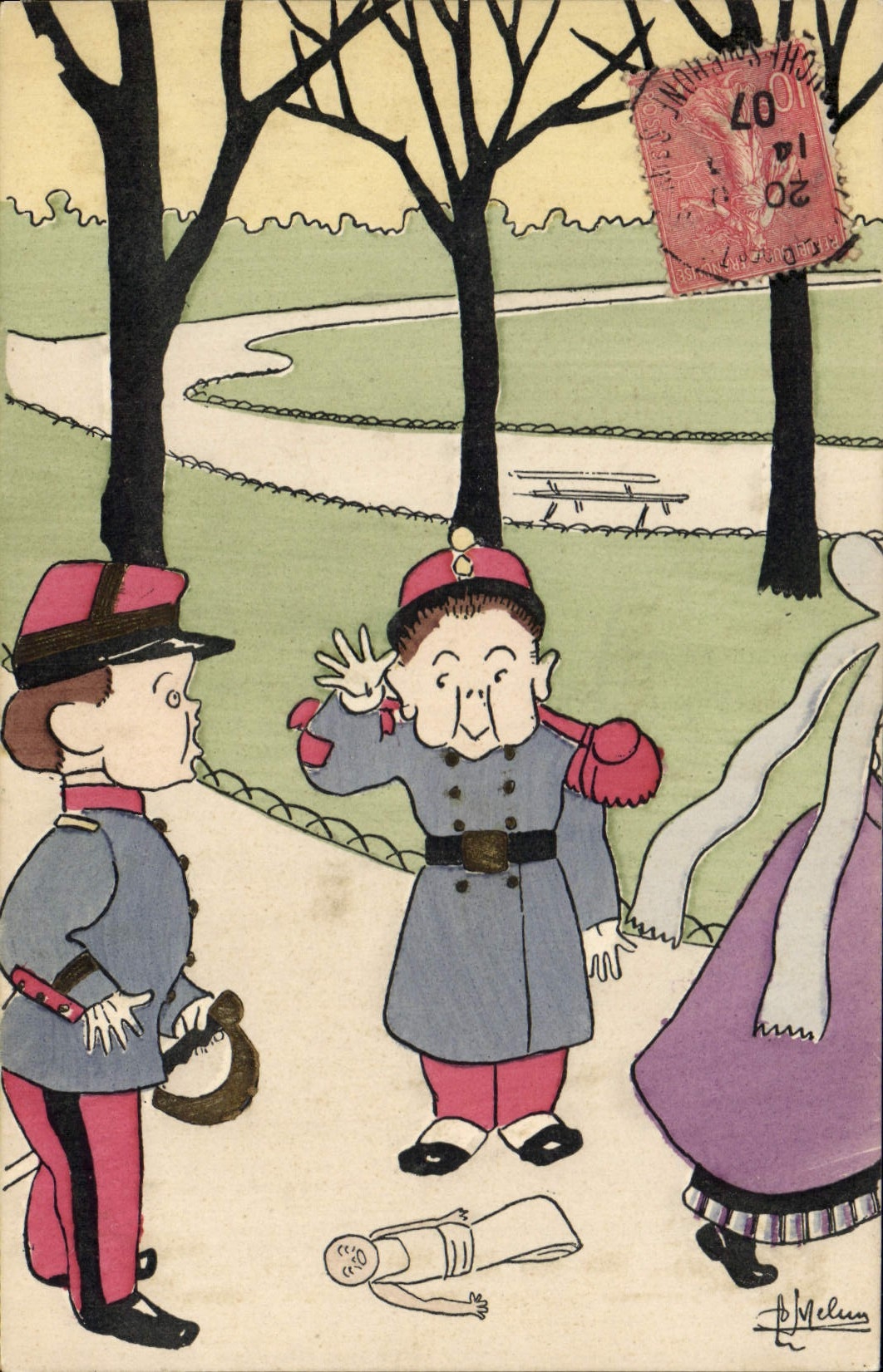 CPA Fantaisie Illustrateur Enfants Militaria