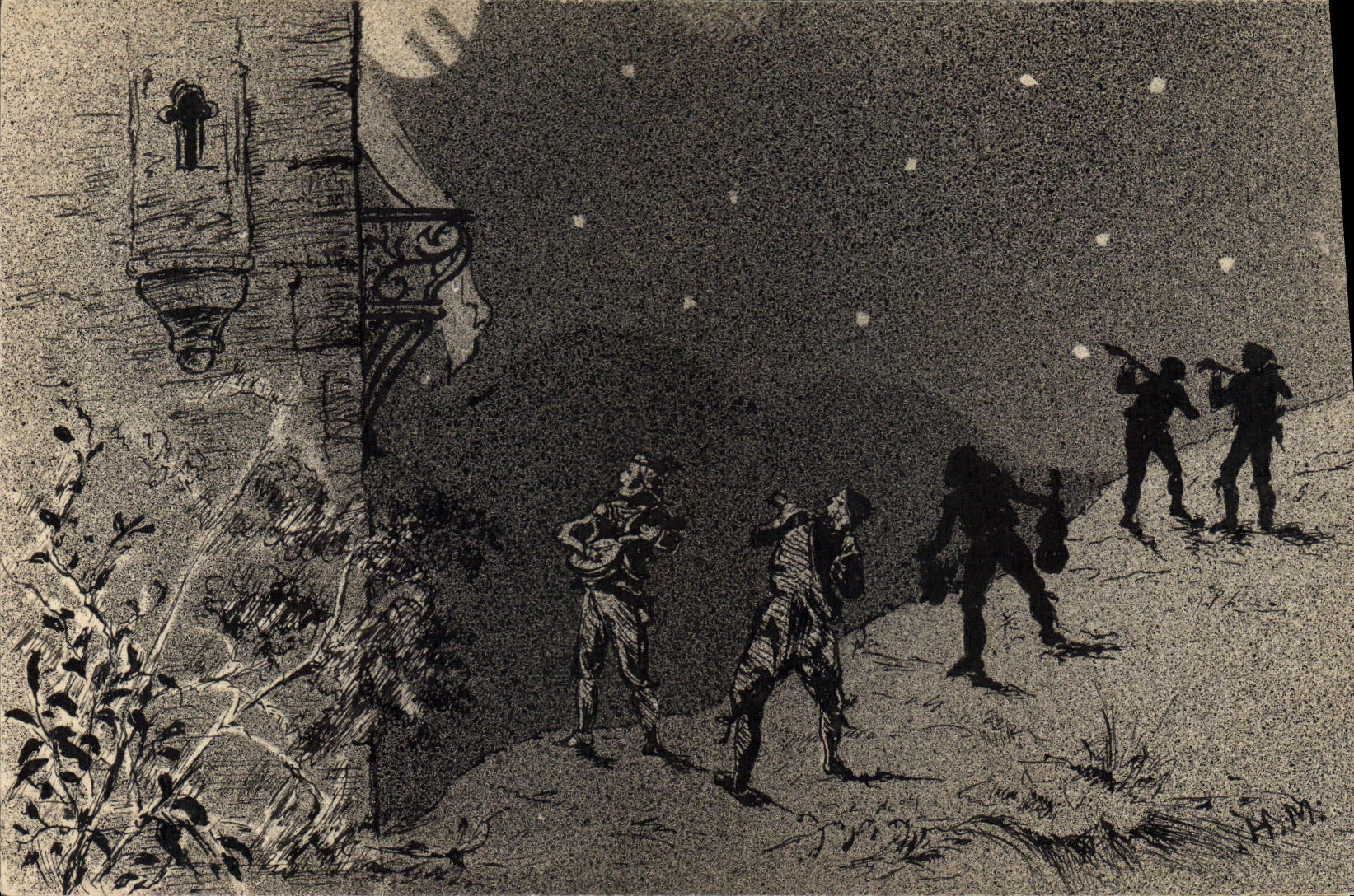 CPA Fantaisie Illustrateur Troubadours