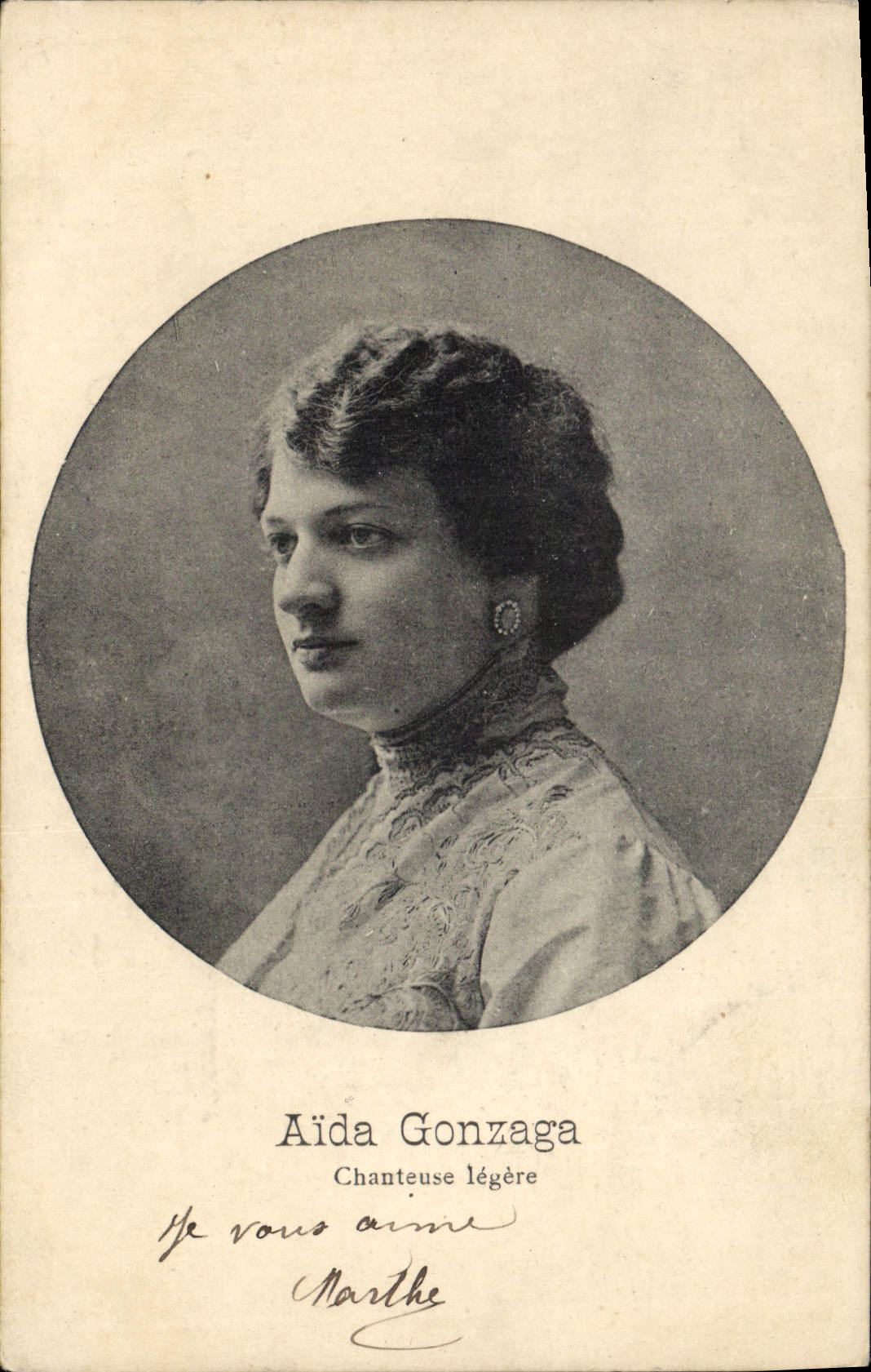 Vintage Postcard Helped Gonzaga Chanteuse light