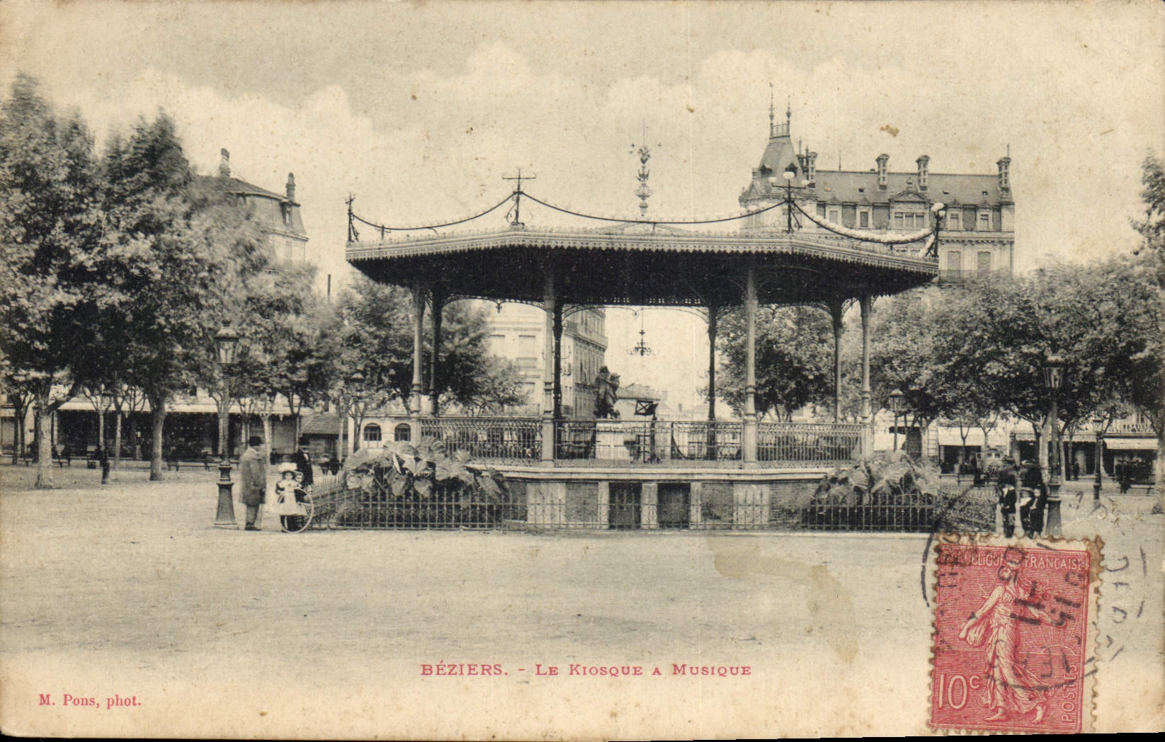 CPA Kiosque a musique Beziers