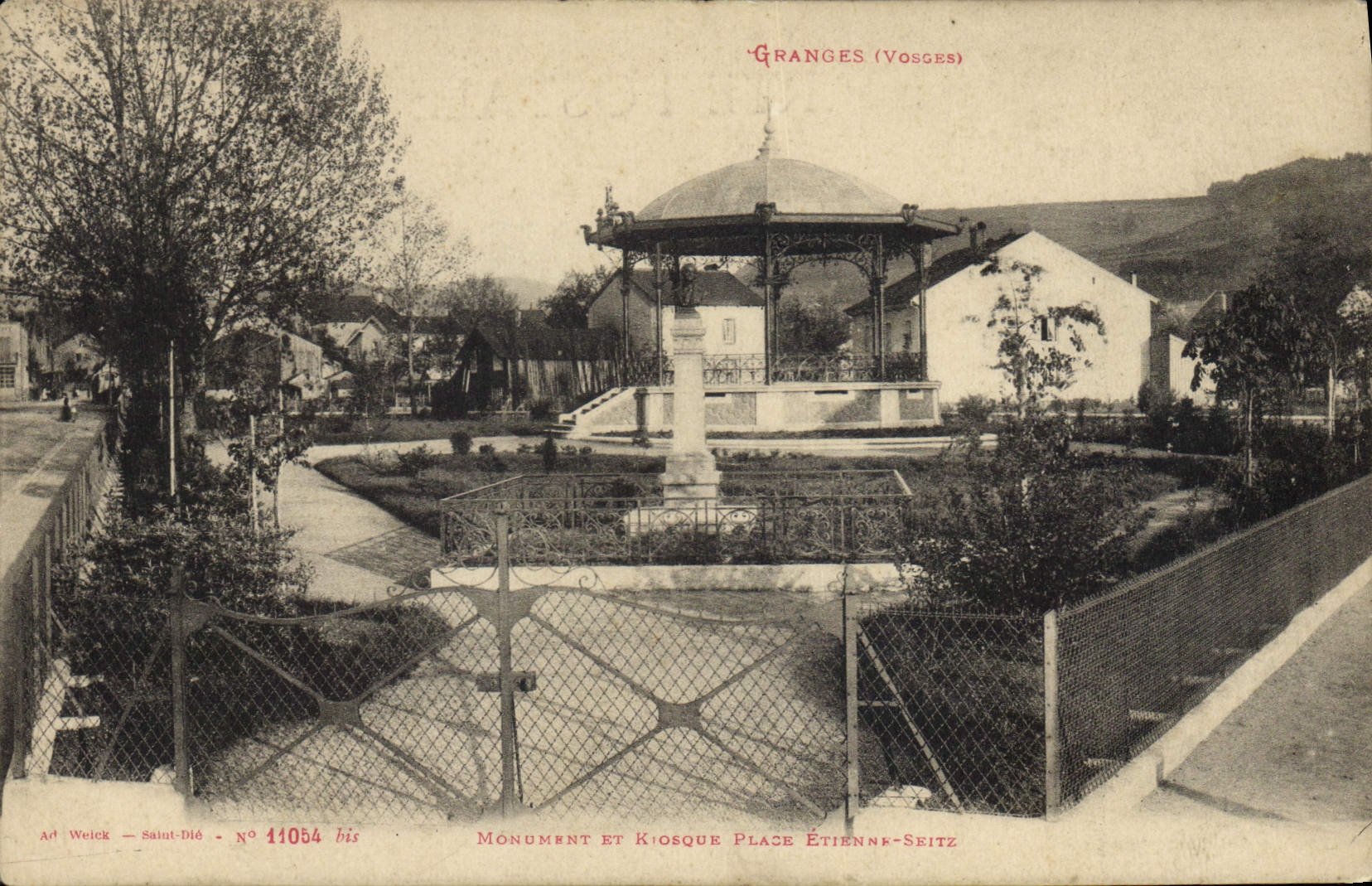 Vintage Postcard Barns Monument and Kiosk Places Etienne Seitz