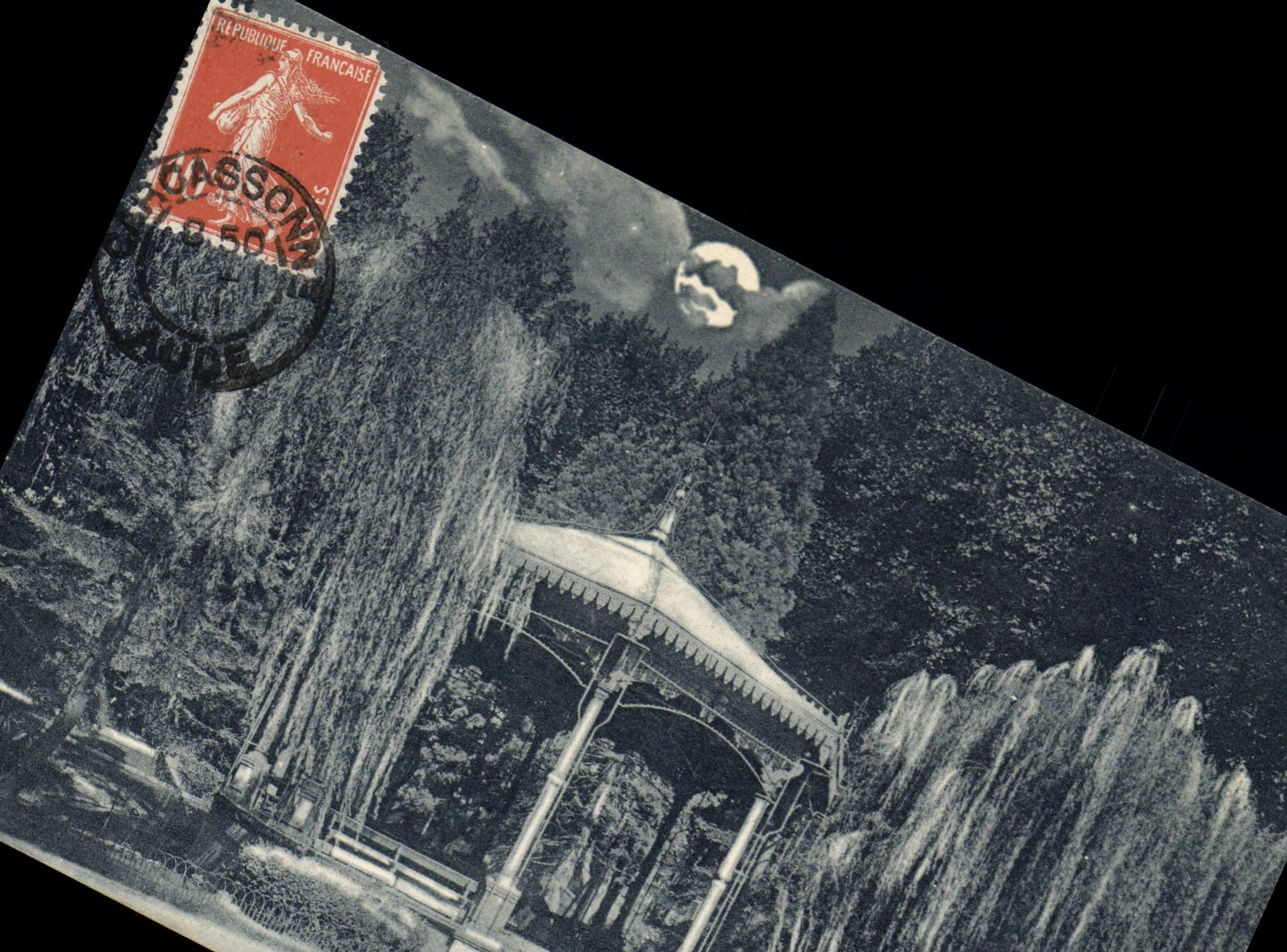 Vintage Postcard Kiosk of the public garden Gambetta Carcassonne