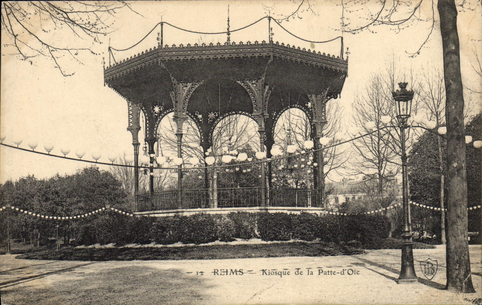 CPA Kiosque de la Patte d'Oie Reims