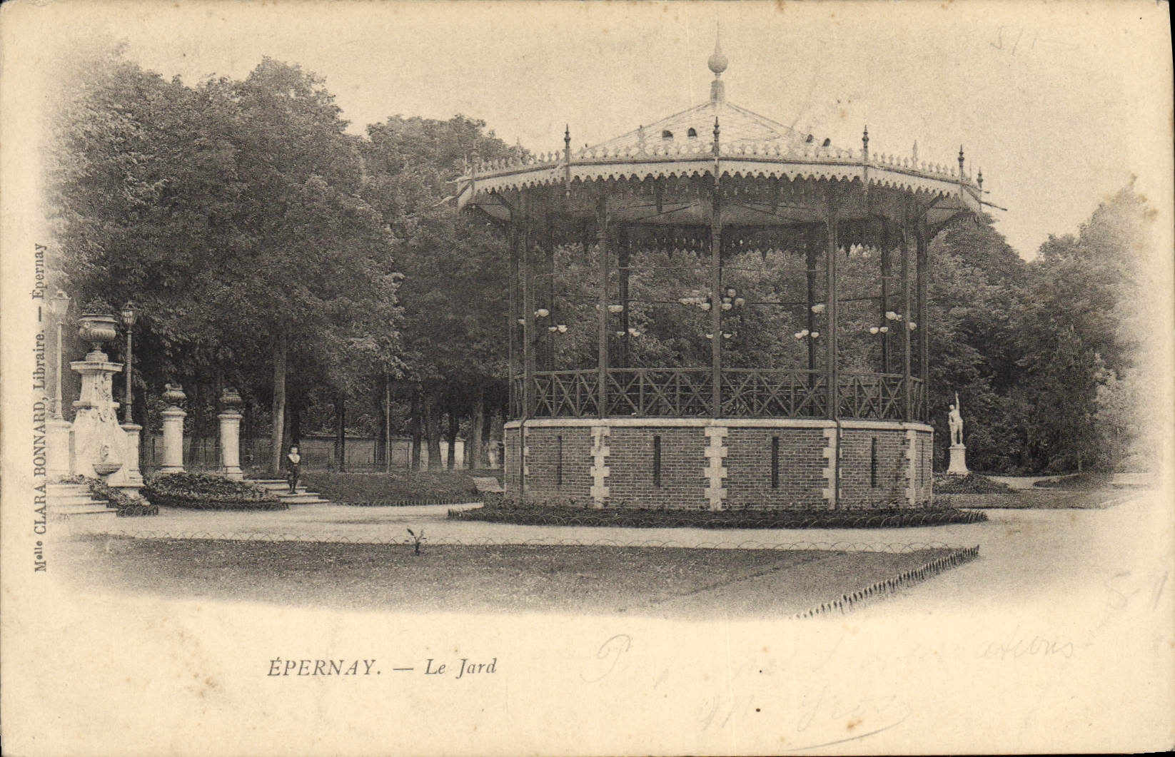 Vintage Postcard Epernay Kiosk Jard