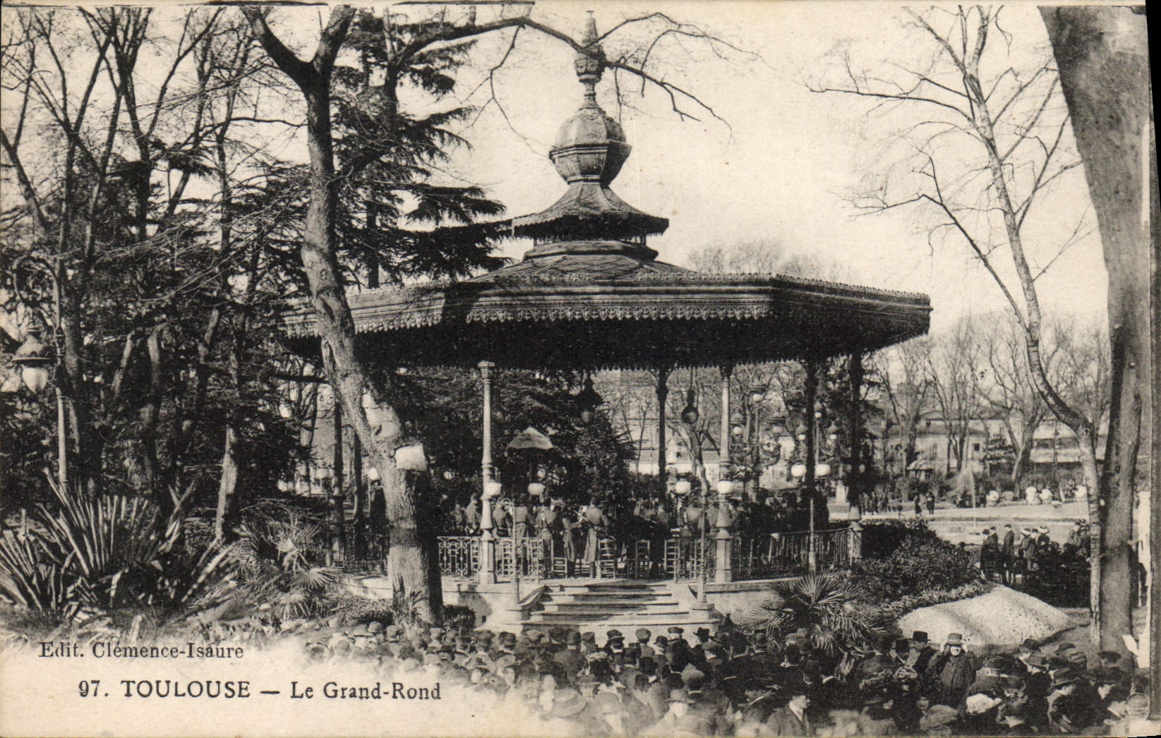 Vintage Postcard Toulouse Kiosk the Large Round Music