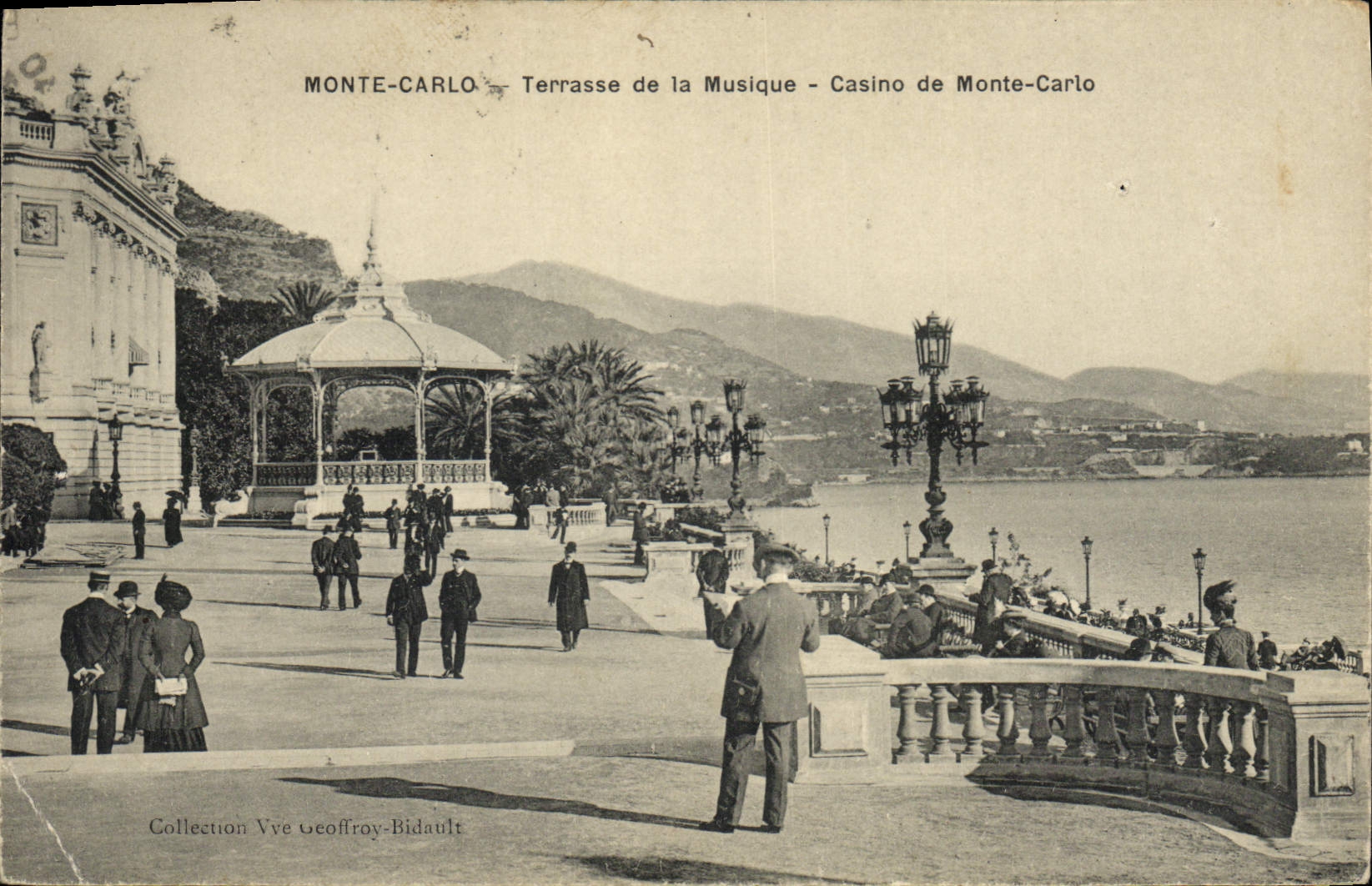 Vintage Postcard Kiosque Monte Carlo Am in hiding of the Casino music of Monte Carlo