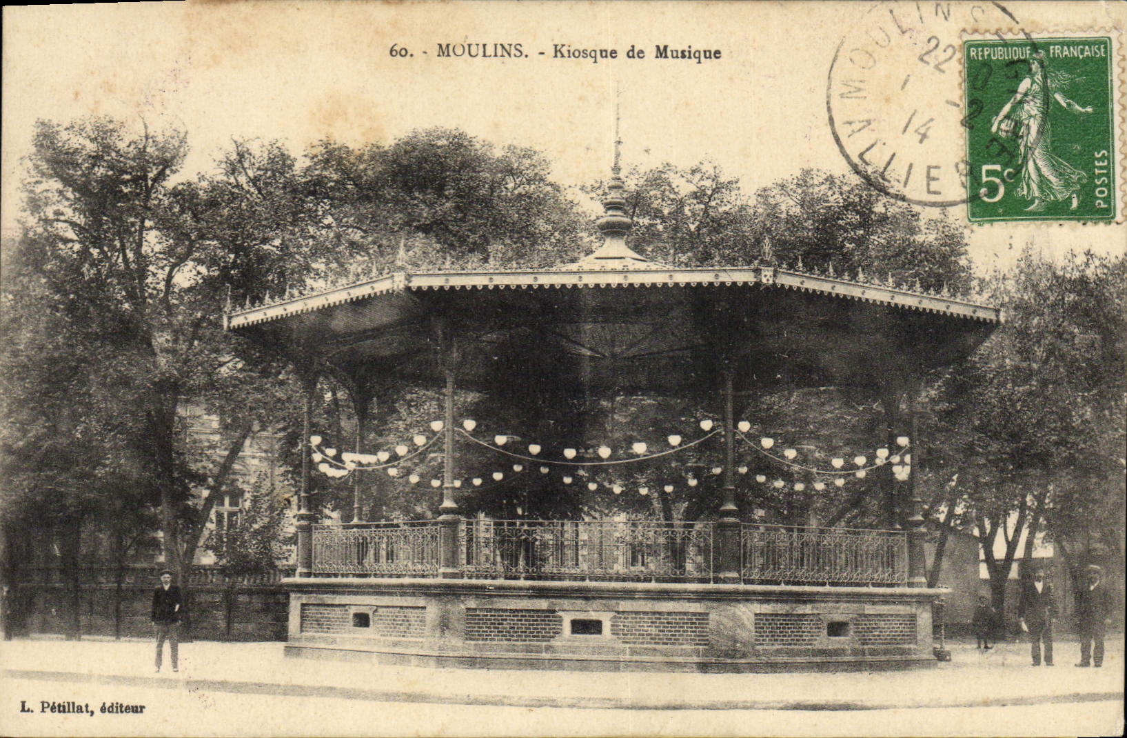 Vintage Postcard Kiosk of music Mills