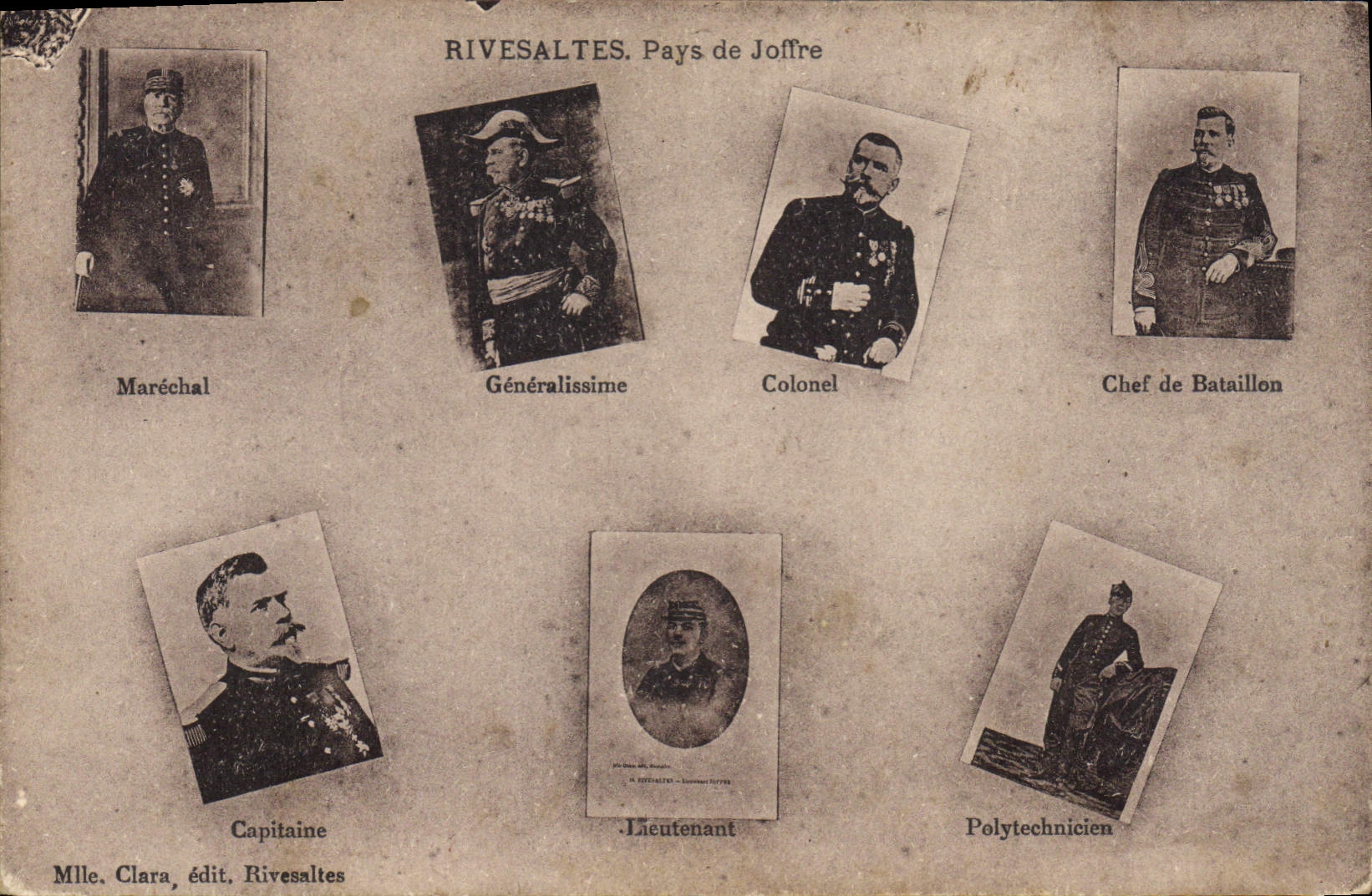 Vintage Postcard Militaria Rivesaltes Country of Joffre