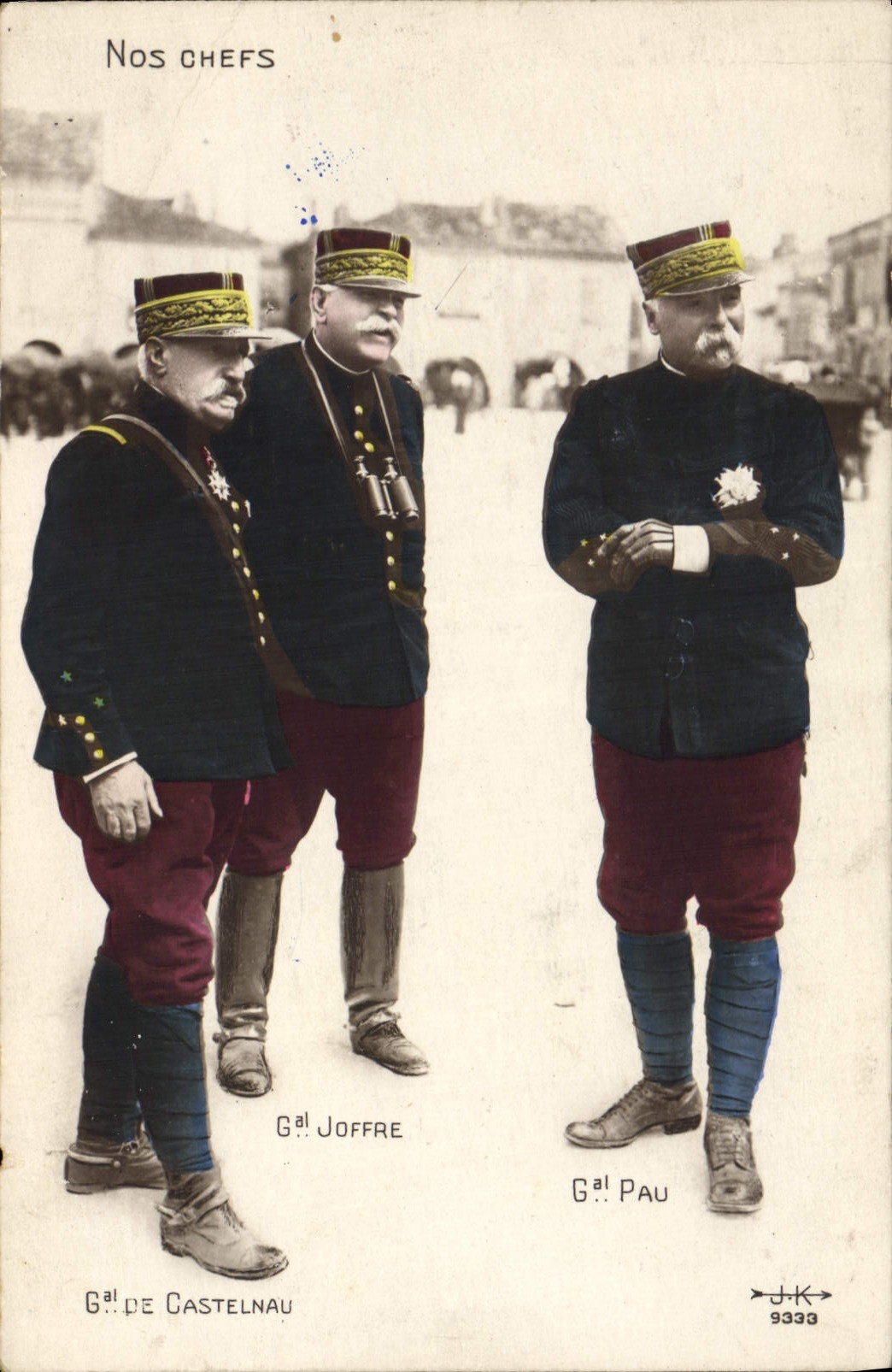 CPA Militaria Nos chefs General de Castelnau Joffre Pau 