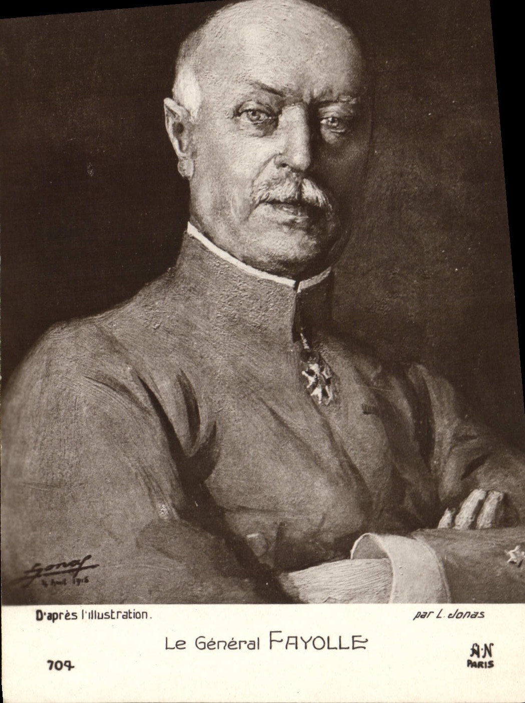 Vintage Postcard Militaria general Fayolle
