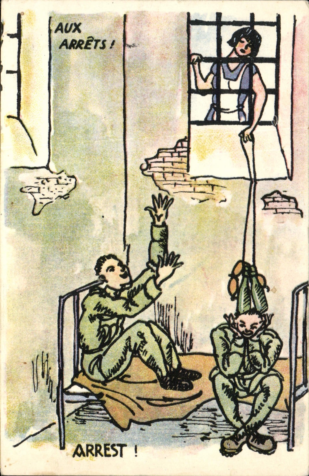 CPA Militaria Aux arrets 