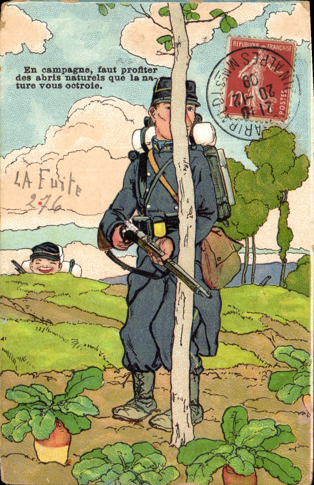 Vintage Postcard Militaria In shift