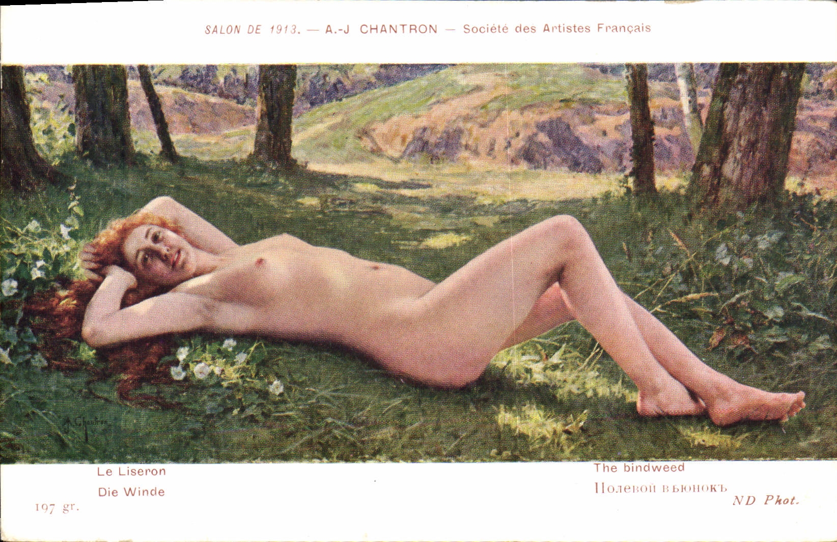 Erotic Vintage Postcard Chantron the bindweed