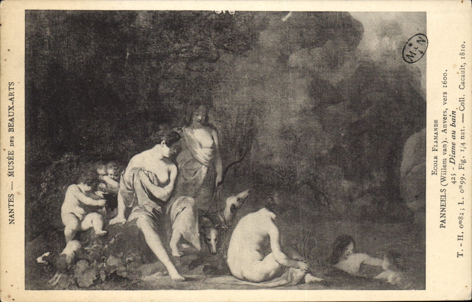 CPA Nantes Musee des Beaux Arts Panneels Diane au Bain 