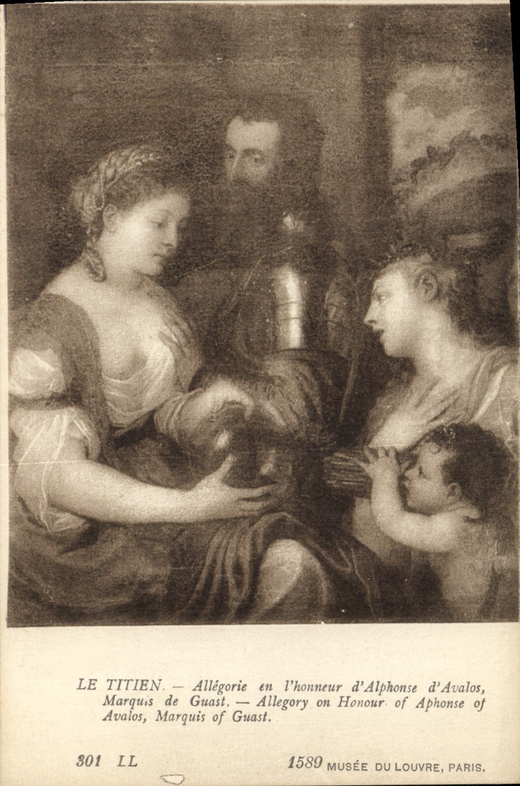 CPA Le Titien Allegorie en l'honneur d'Alphonse d'Avalos Marquis de Guast Paris Musee du Louvre 