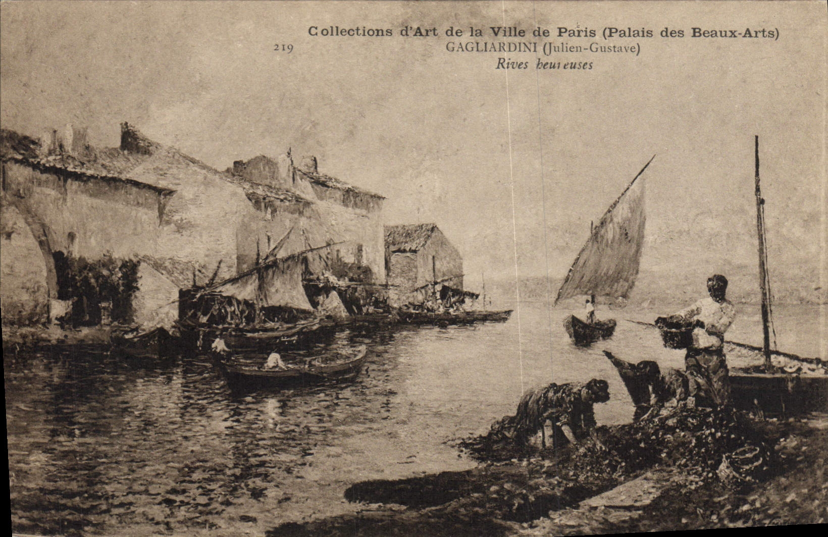 CPA Paris Palais des Beaux Arts Gagliardini Rives heureuses 