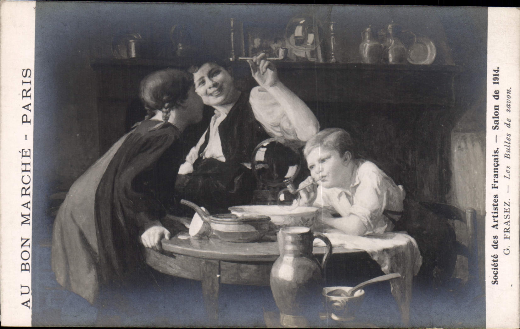 Postal Salón 1914 de Frasez las pompas de jabón
