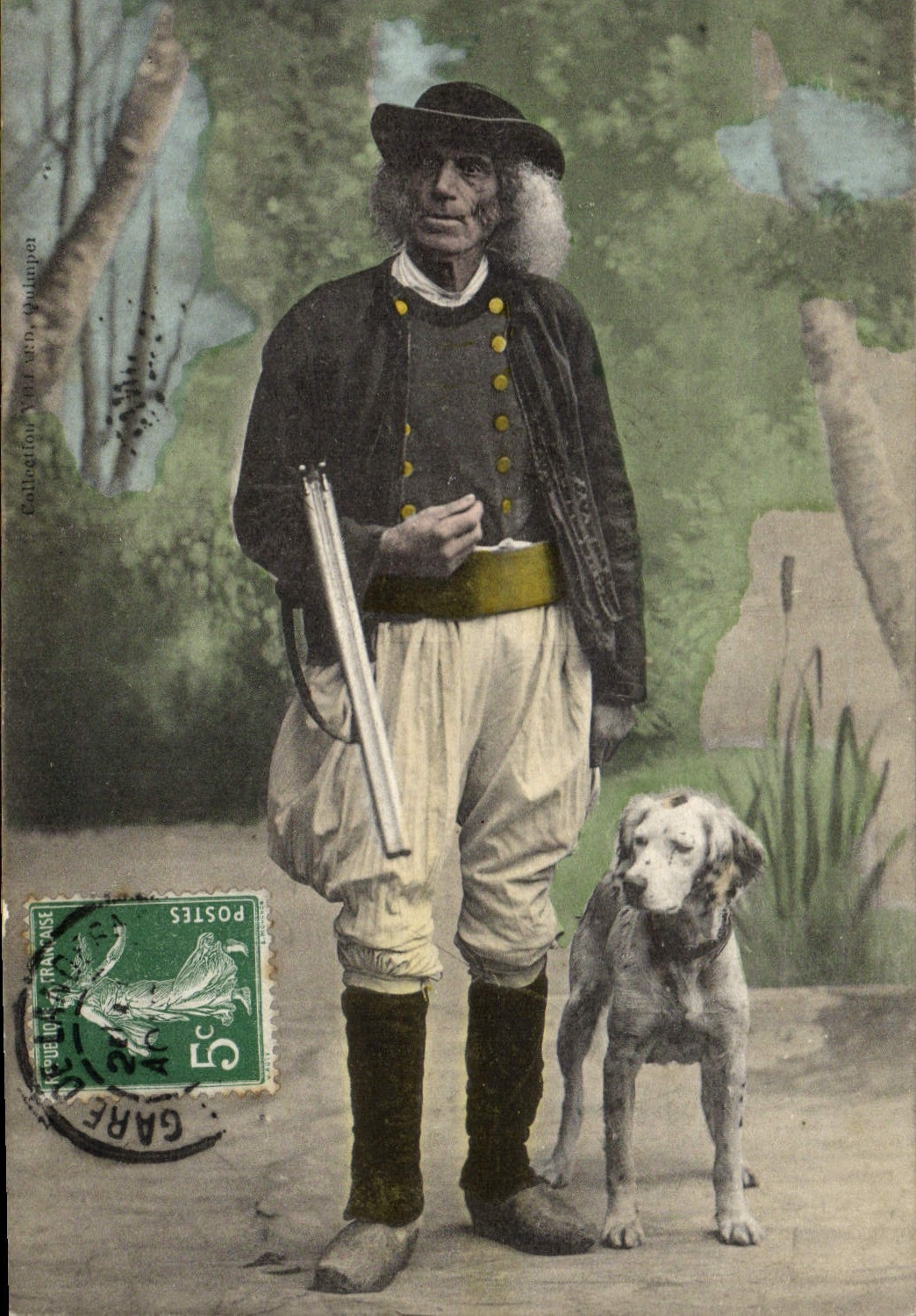 CPA Chasse Nevez Environs de Pont Aven Le depart pour la chasse Chien Finistre Bretagne Chasseur