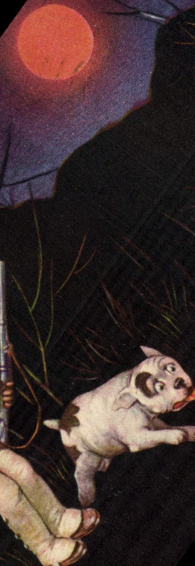 CPA Chasse Enfant chien Lapin 