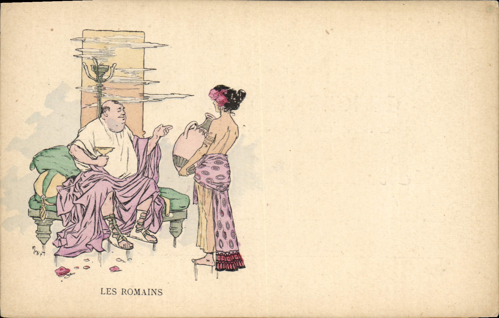 Postal Fantasia Ilustrador los romanos