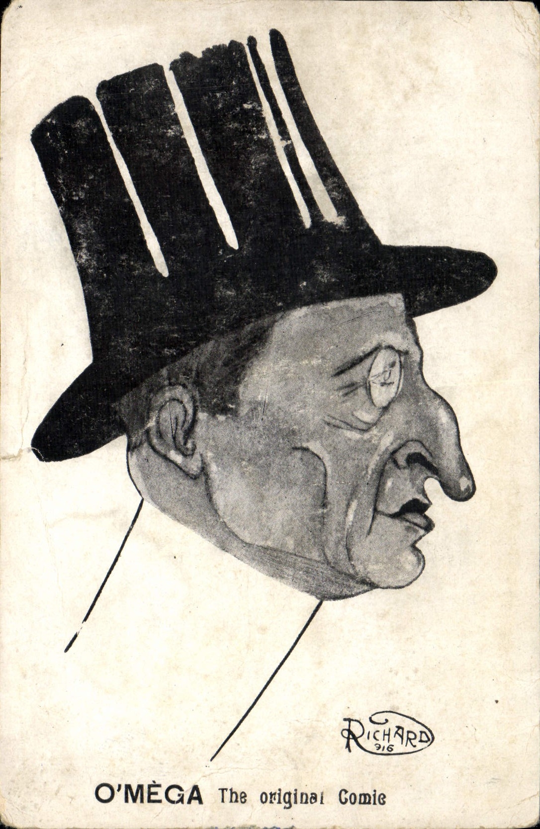 Vintage Postcard Circus O' Méga The original Comic