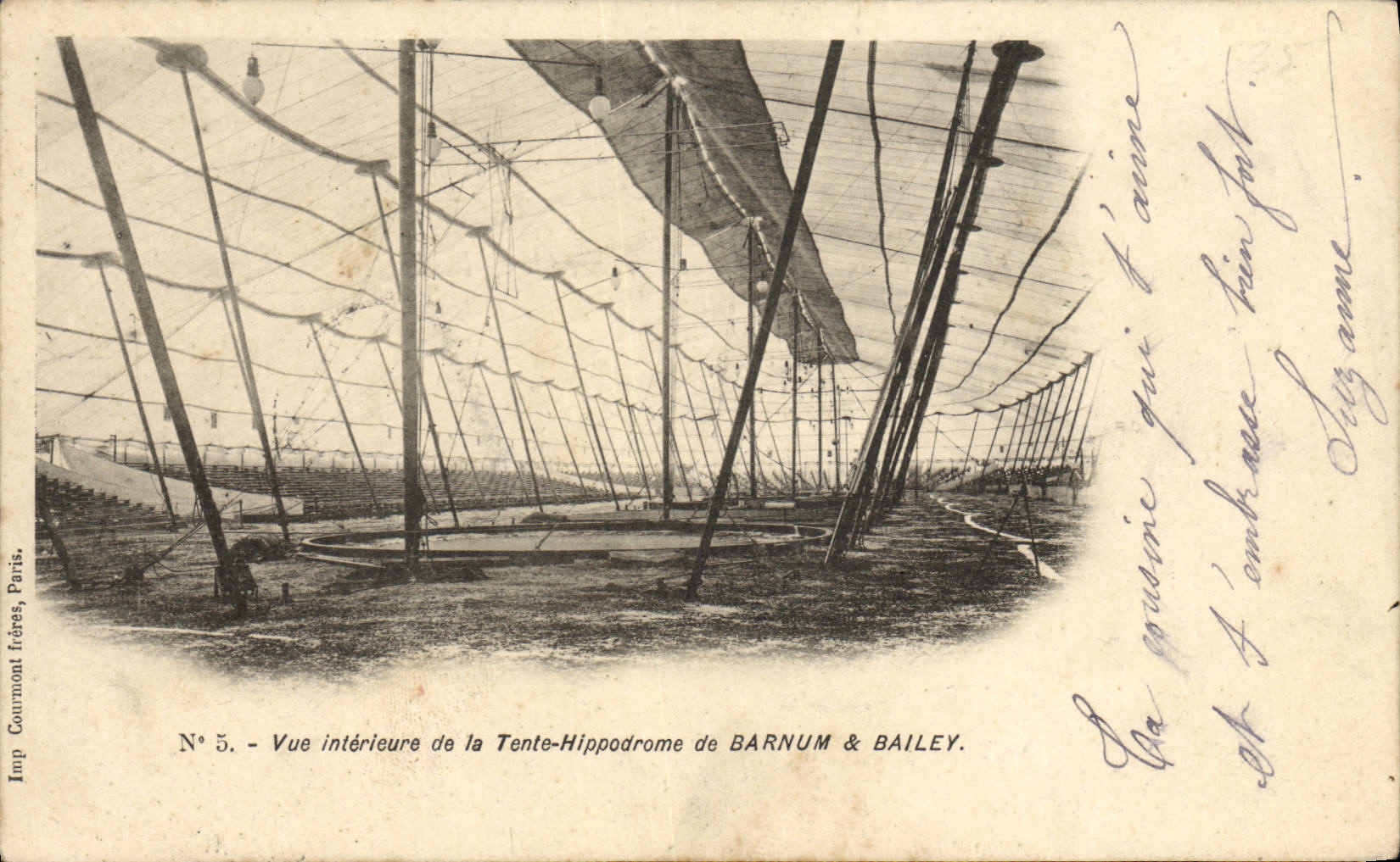 Vintage Postcard Circus Seen interior of the tent hippodrome of Barnum & Bailey