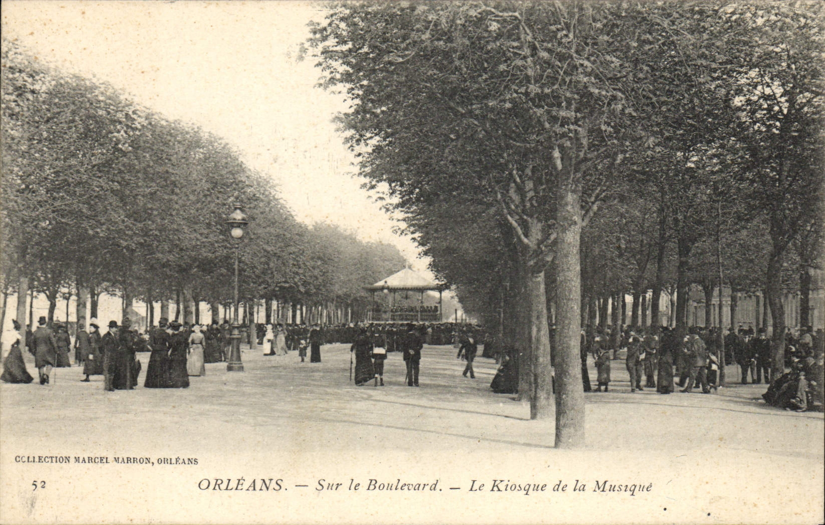 Vintage Postcard Kiosk of the music On the Orleans boulevard
