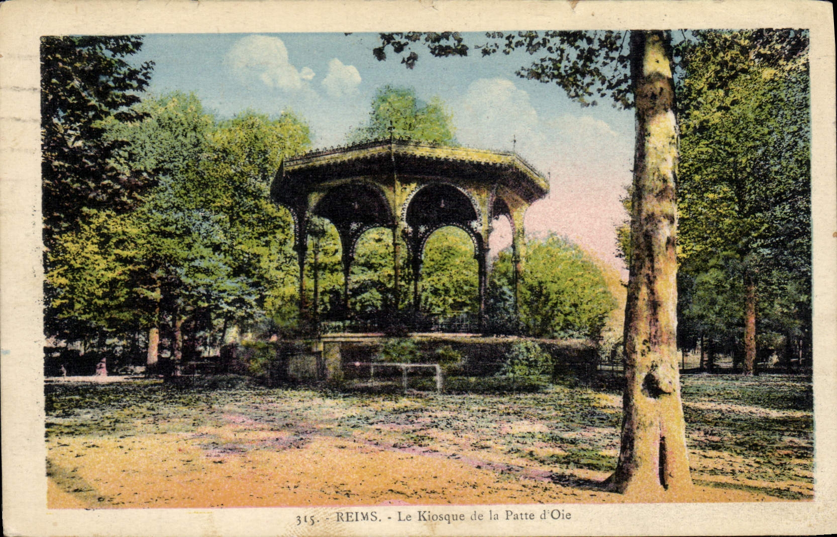 Vintage Postcard Rheims the Kiosk of the goose Leg