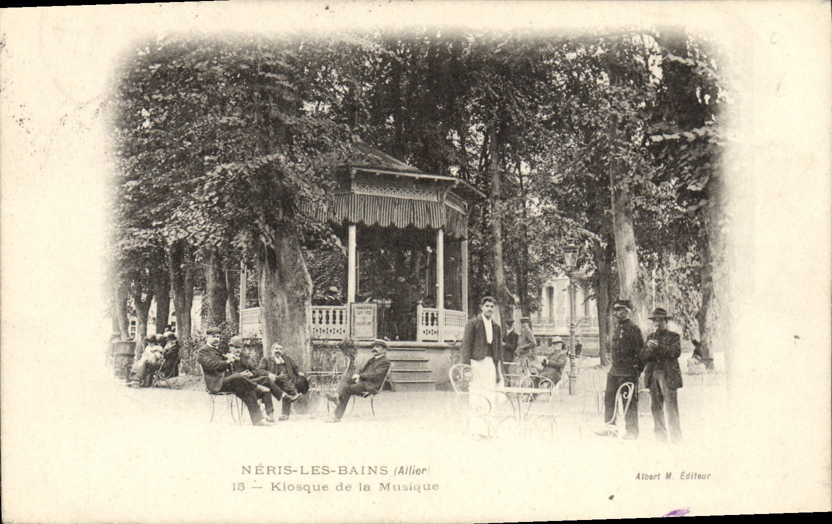 Vintage Postcard Kiosk of the Neris music Baths