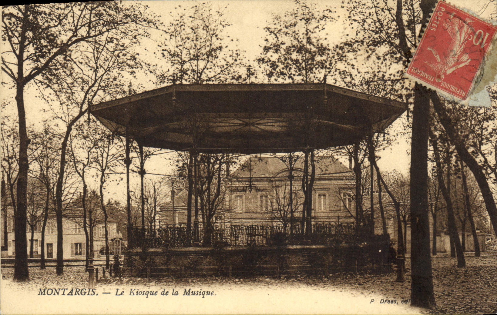 Vintage Postcard Kiosk of the Montargis music