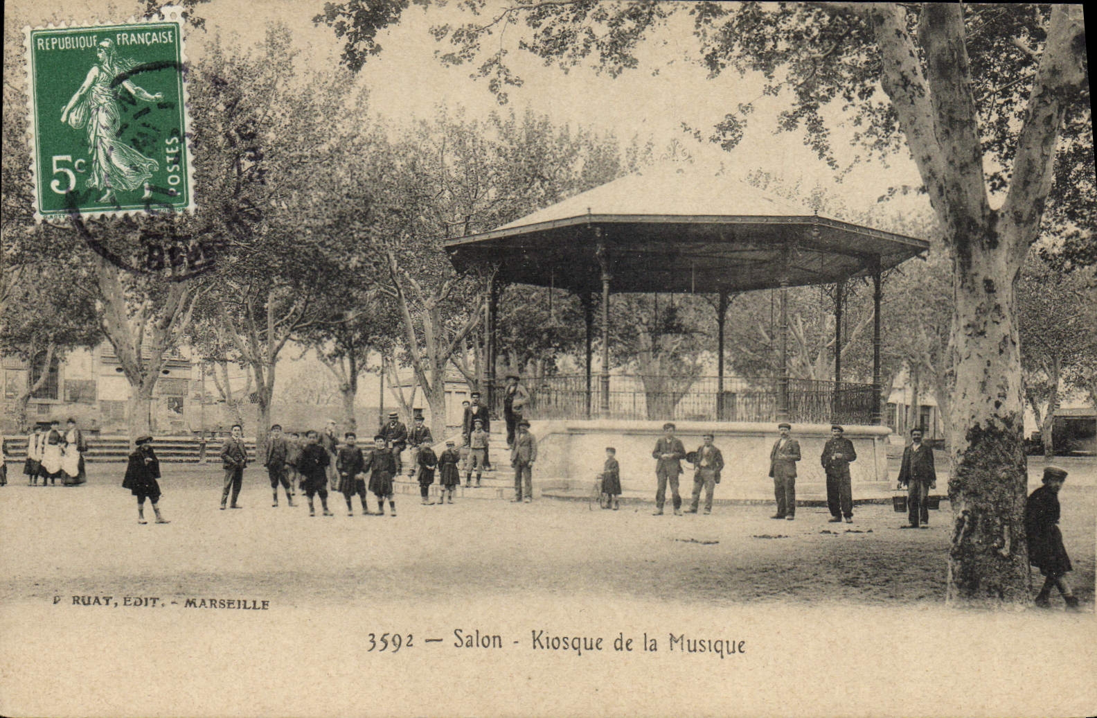 Vintage Postcard Kiosk of the music Living room