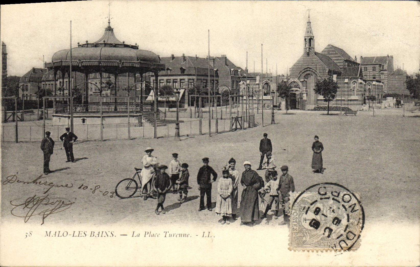Vintage Postcard Malo Kiosk Baths the Turenne Place