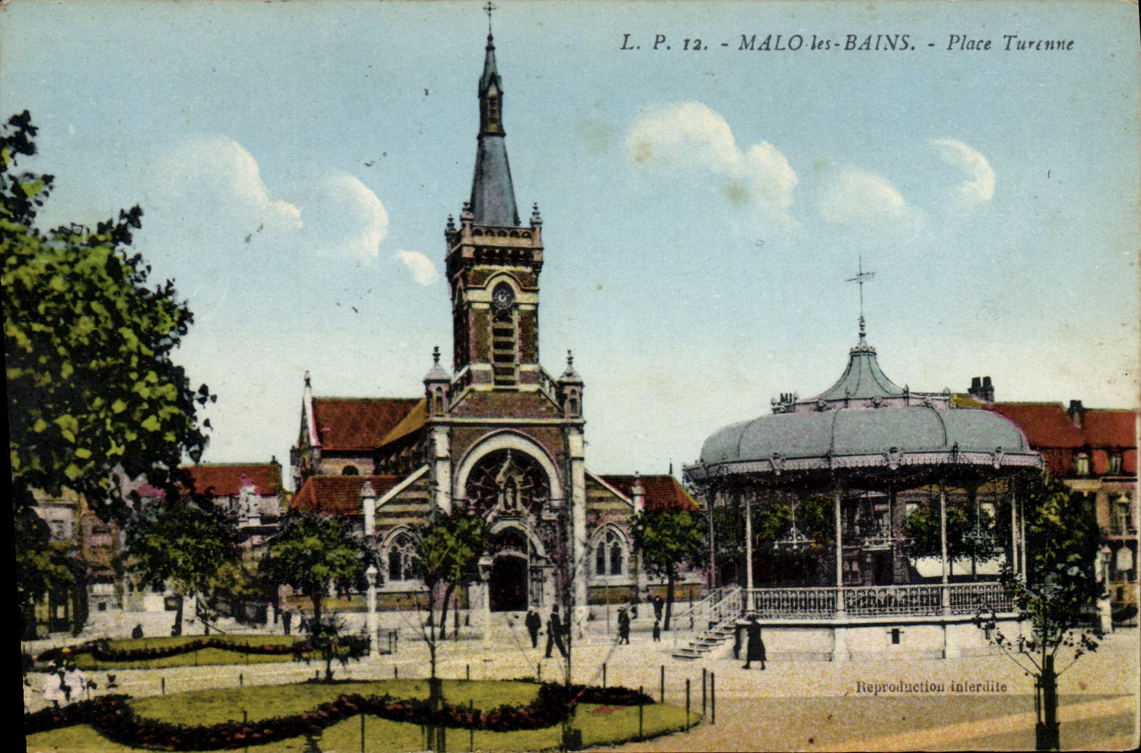 CPA Kiosque Malo les Bains Place Turenne