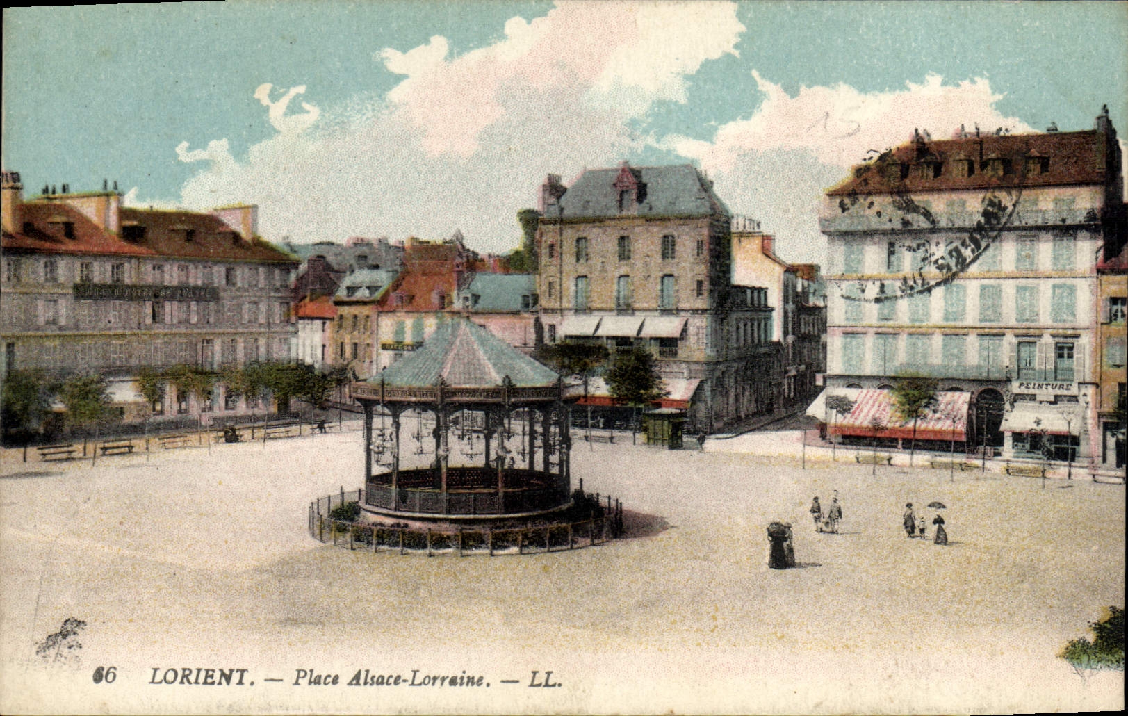 CPA Kiosque Lorient Place Alsace Lorraine 
