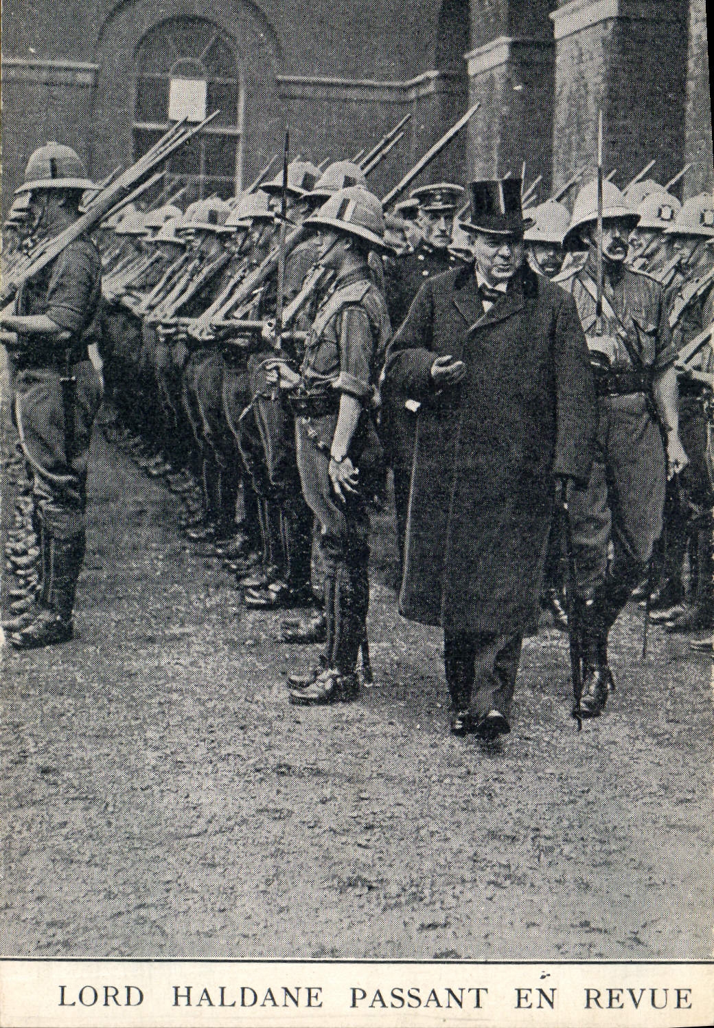 Vintage Postcard Militaria Louis Haldane reviewing