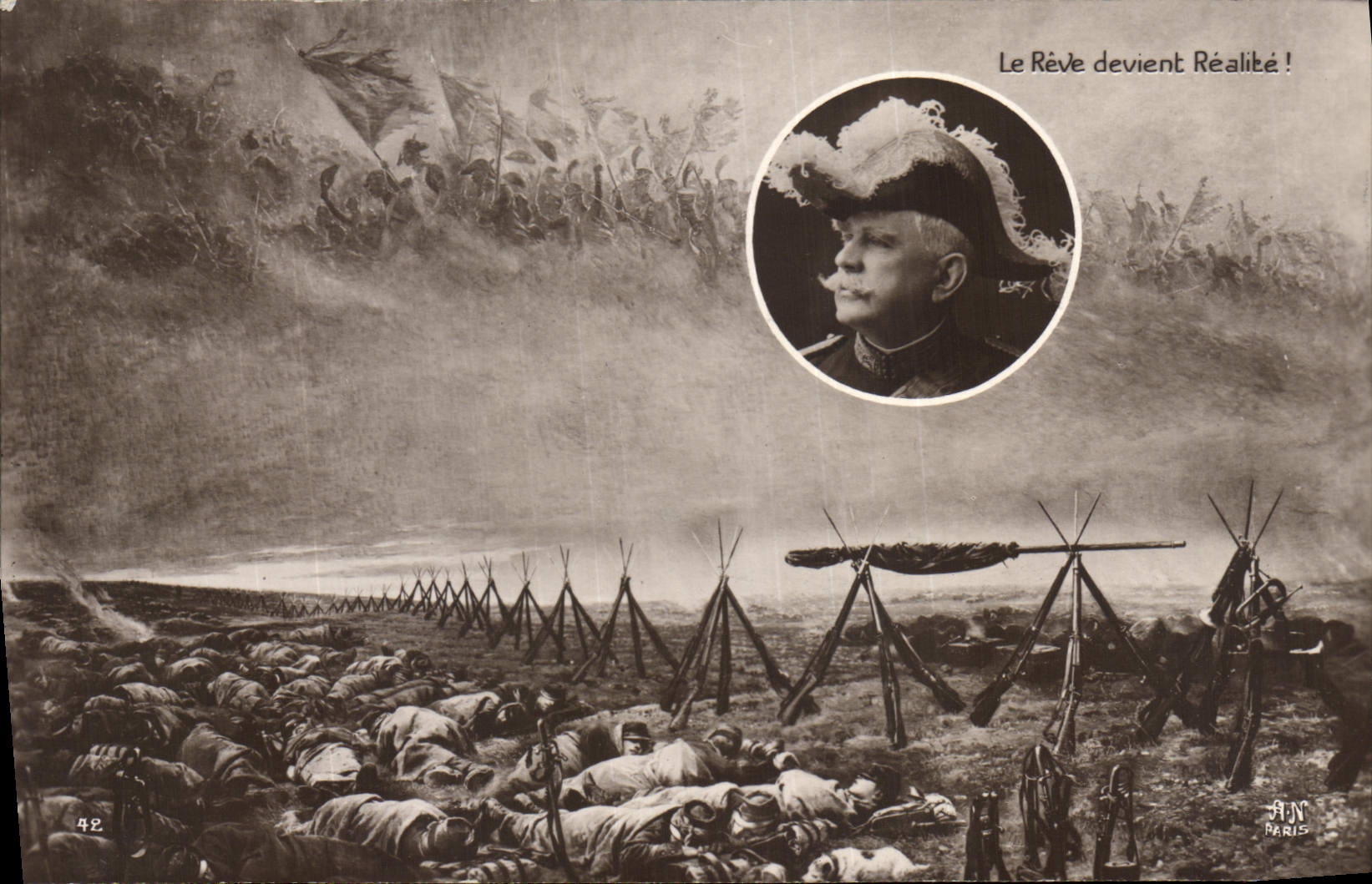 CPA Militaria Le reve devient realite ! 