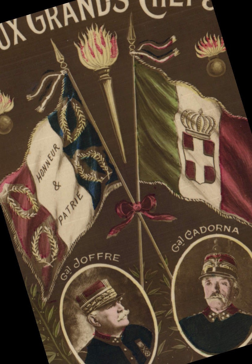 CPA Militaria Deux grands chefs General Joffre General Cadorna 