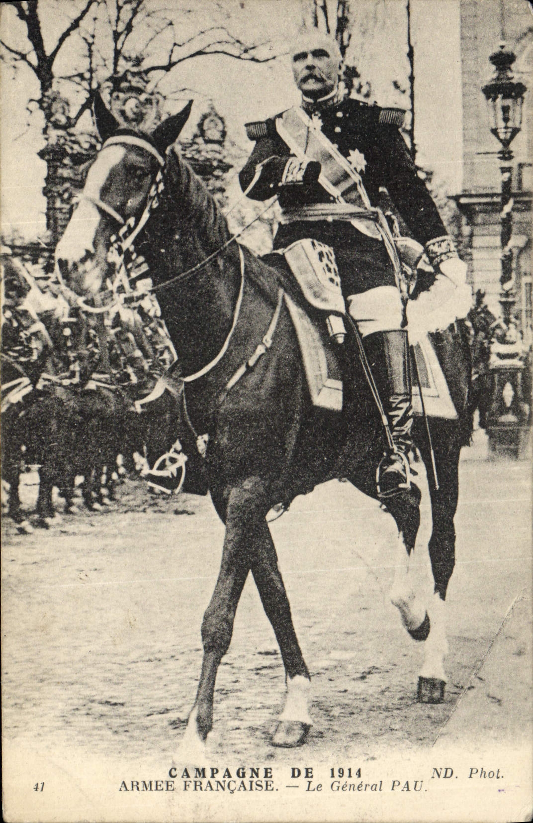 Vintage Postcard Militaria French Army General Pau