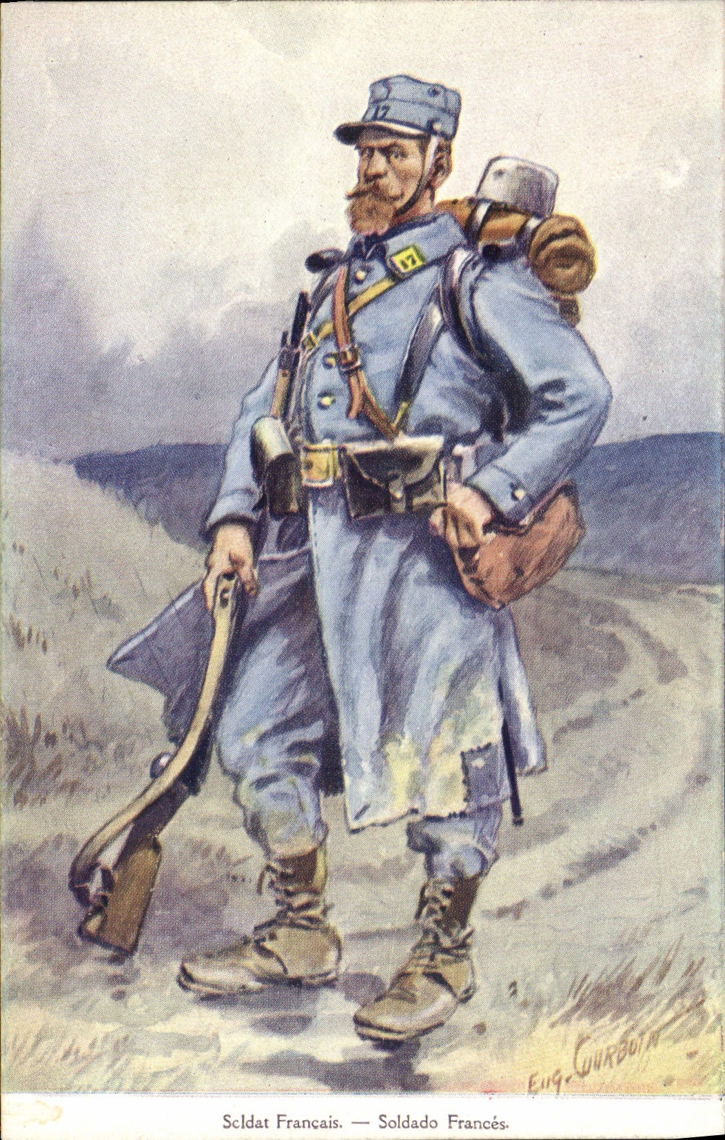 Vintage Postcard Militaria French Soldier Publicity Agua de Kananga Paris France