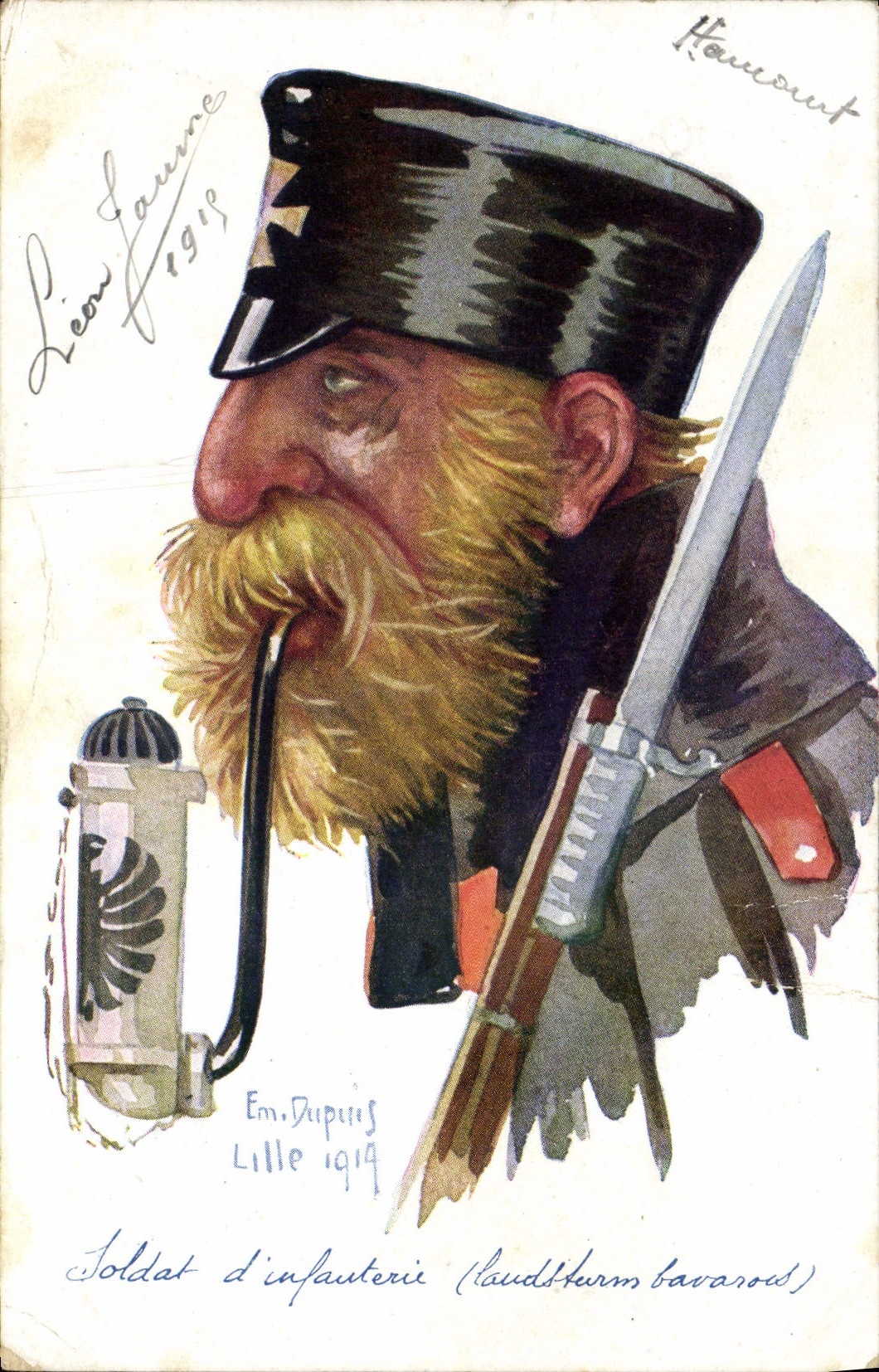 CPA Militaria Soldat a la pipe 