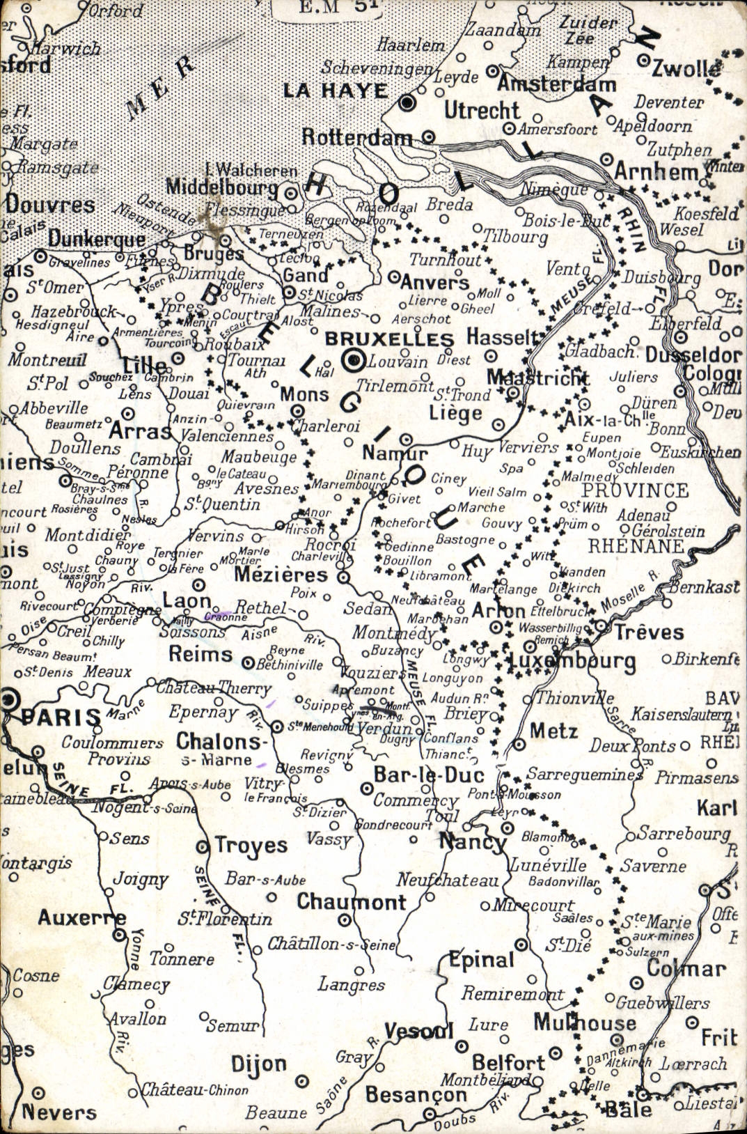 Vintage Postcard Militaria Chart Paris Trawl-nets Bar the Duke Brussels