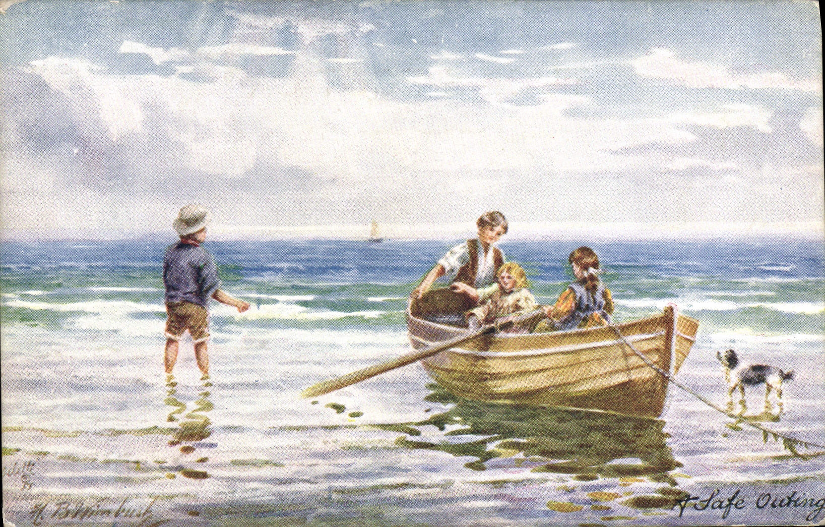 Postal Barco Niños