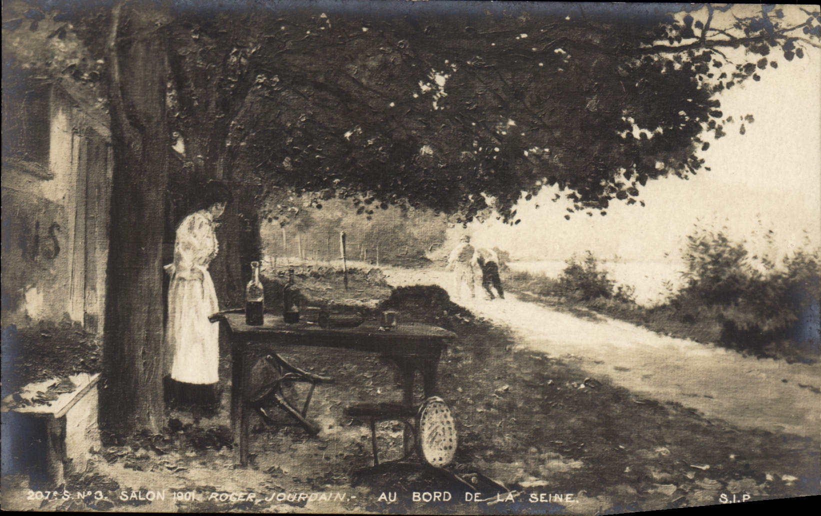 Postal salón 1901 de Jordán a bordo del Sena