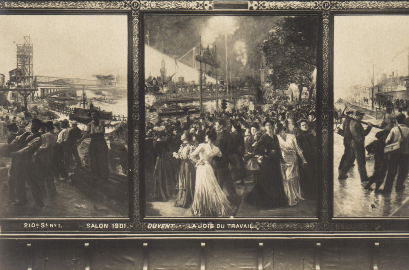 Postal Salón 1901 de Duvent la alegría del trabajo