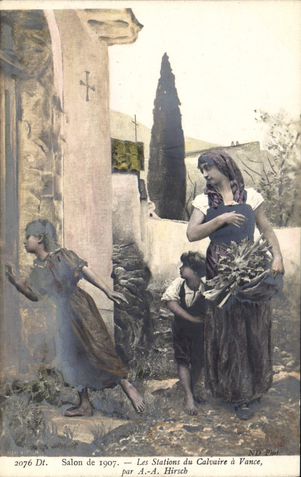 Postal Salón 1907 las estaciones del calvario a Vance Hirsch