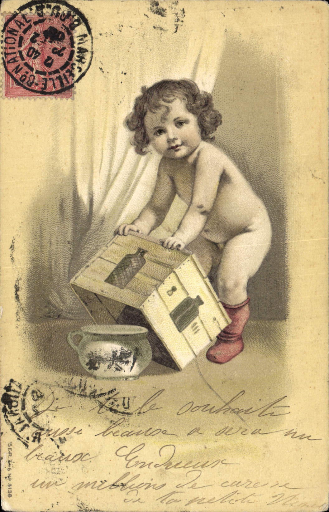 CPA Fantaisie Fleurs Enfant